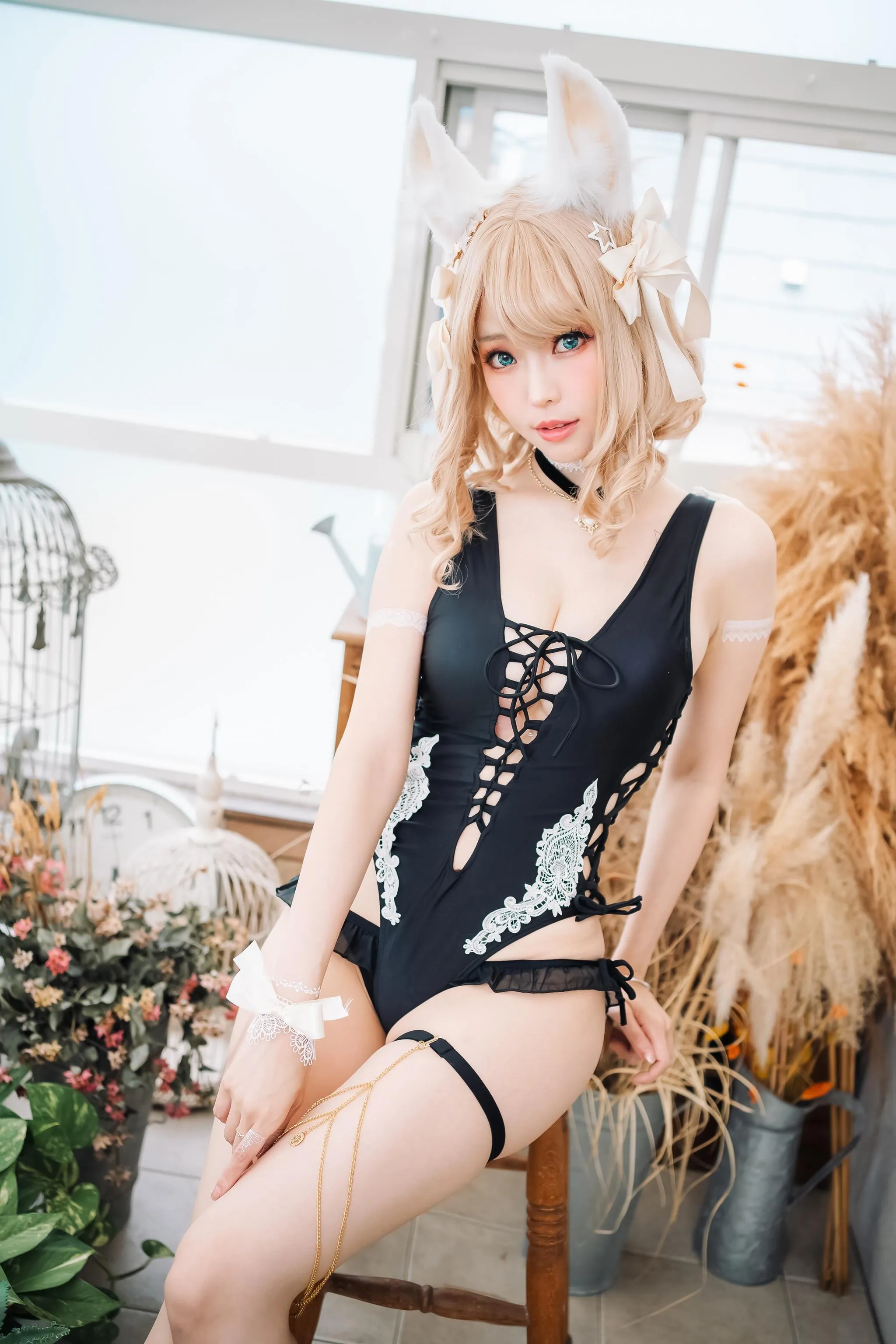 ElyEE子 – NO.82 Fluffy Summer – Original Swimsuit-黑色 [60P]插图5